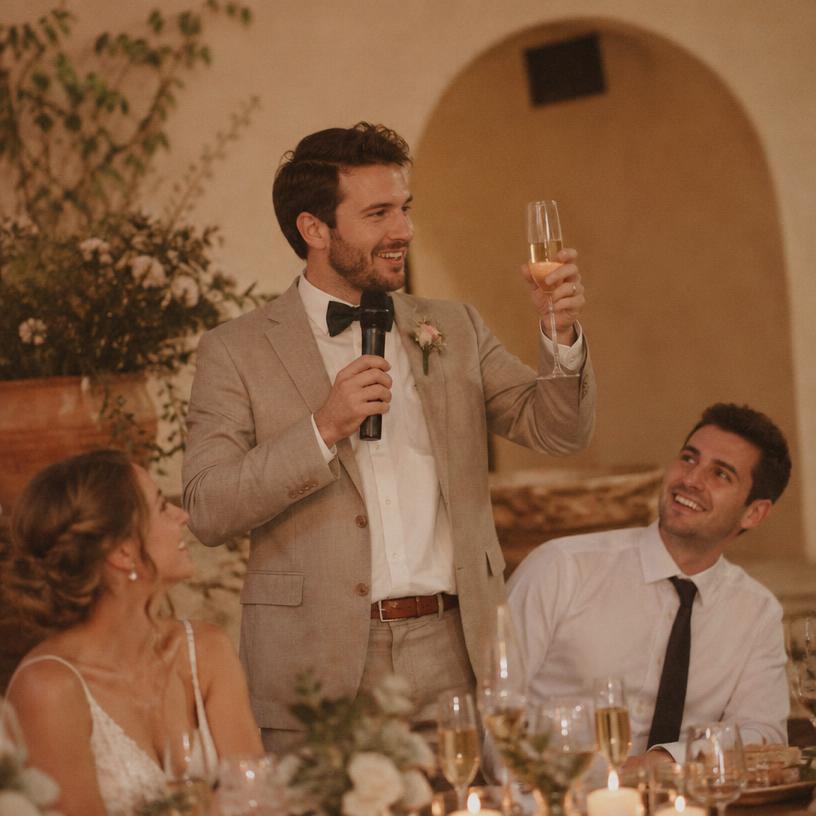 The best man giving a toast